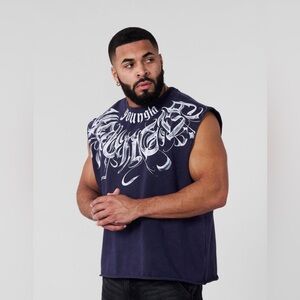 YoungLA Scripted Cut-Off Purple Navy Wash